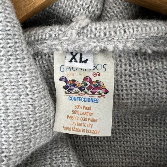 Galapagos Confecciones Size XL Jacket Full Zip Hooded Tribal Aztec Wool - Picture 6 of 6